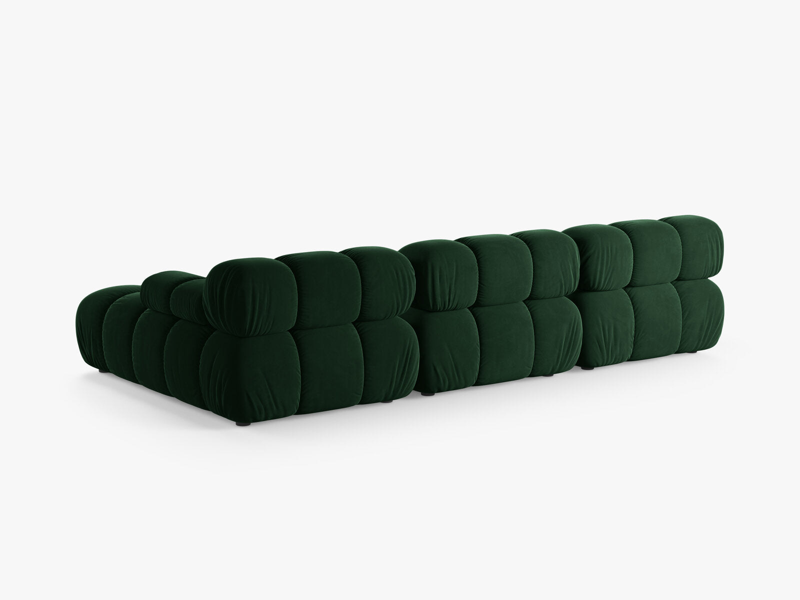 Micadoni Modulares Ecksofa Bellis 4-Sitzer Rechts Samt Bluvel Flaschengrün
