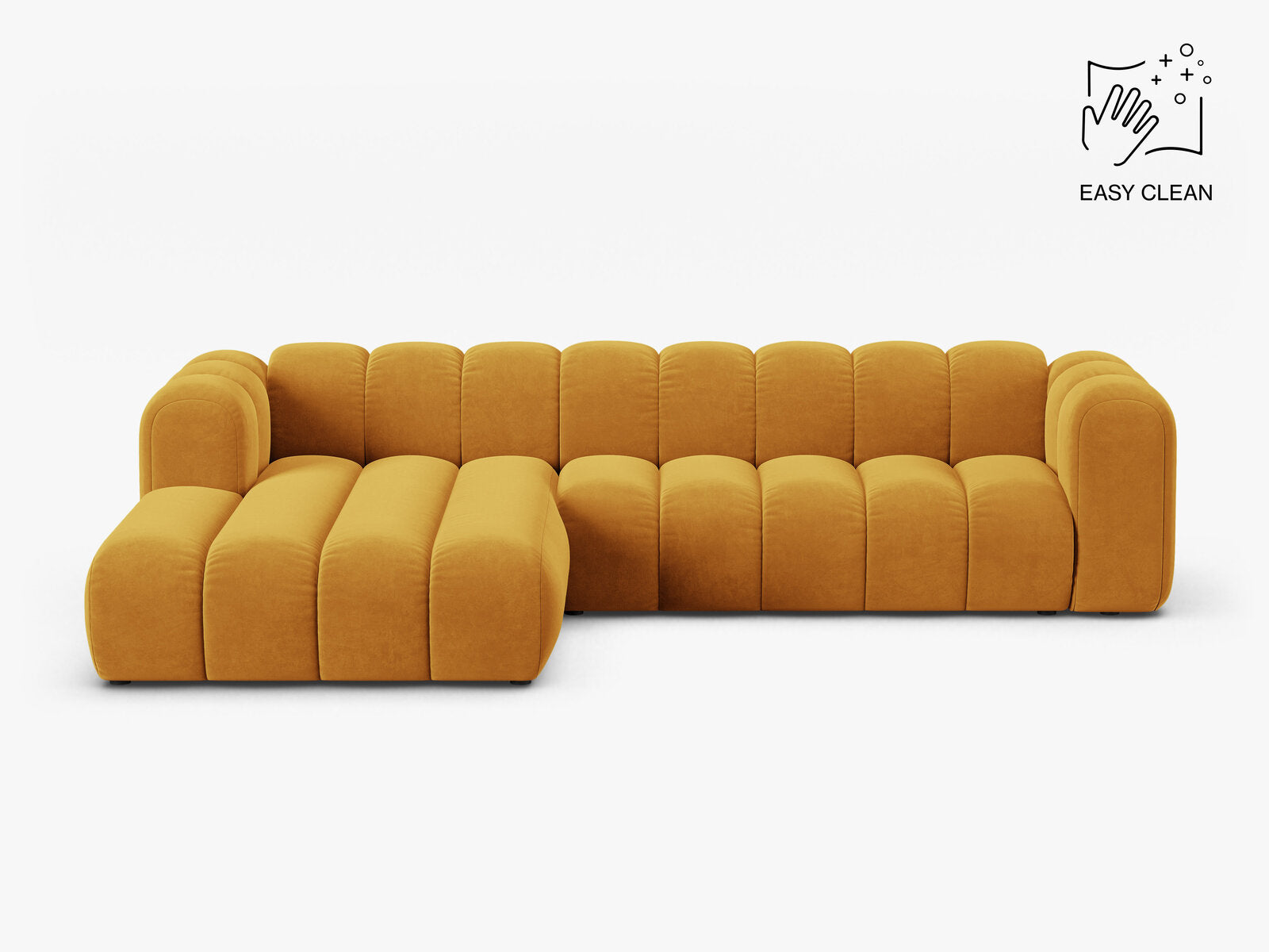 Micadoni Modulares Ecksofa Lupine 4-Sitzer Links Samt Venus Gelb