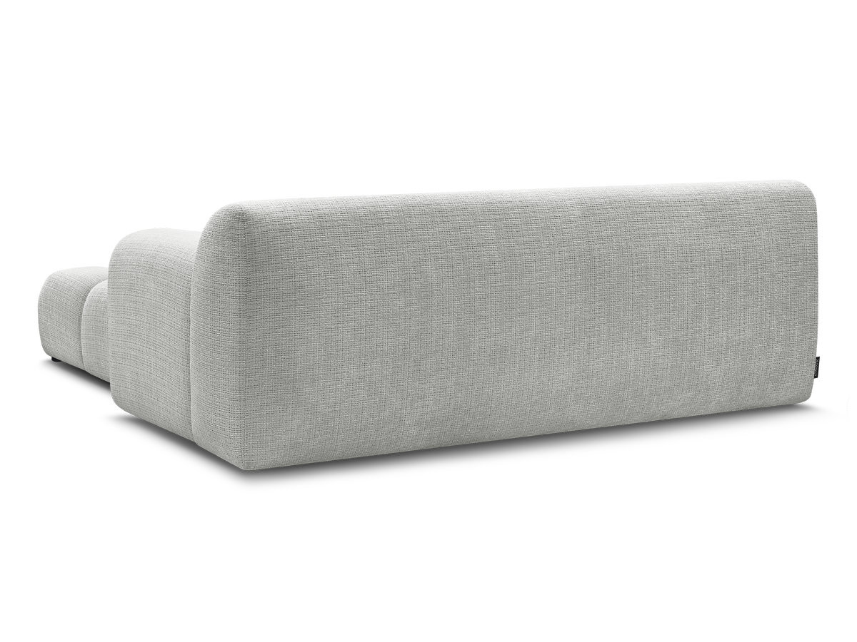 Bobochic Melisse Sofa 2-Sitzer mit Pouf Strukturstoff Hellgrau