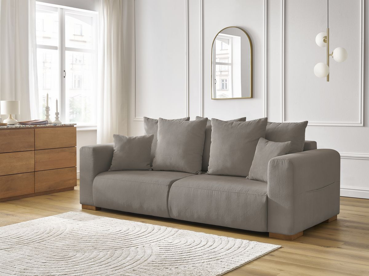 Bobochic Sidonie Sofa 3-Sitzer Cordsamt Taupe