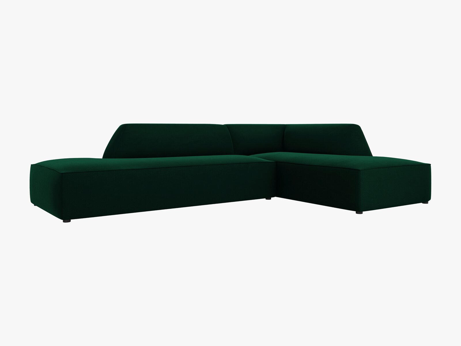 Micadoni Ecksofa Ruby 4-Sitzer Rechts Samt Salvador Flaschengrün