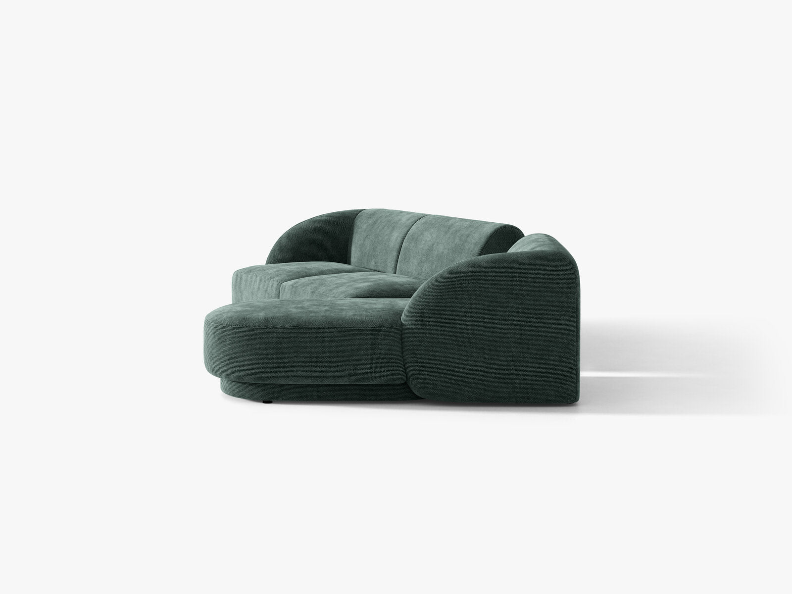 Micadoni Modulares Sofa Miley mit Recamiere 3-Sitzer Rechts Chenille Haga Petrol