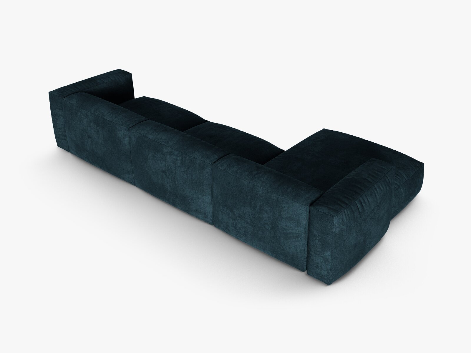 Micadoni Ecksofa Martina 3-Sitzer 90cm Sitztiefe Links Samt Vogue Dunkel Petrol