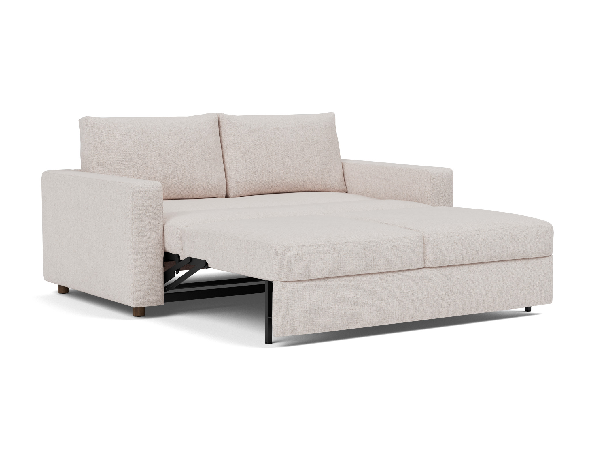Schlafsofa Neah mit Standard-Armlehnen 160 Strukturierter Stoff Weda 300-Weda-Sand