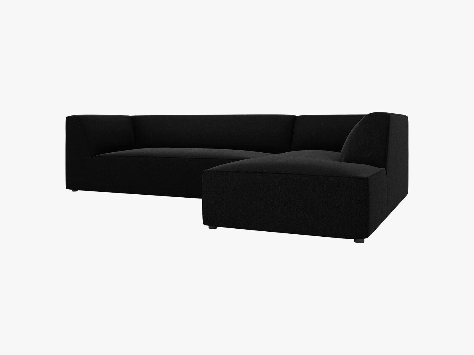 Micadoni 4-Sitzer Modular Sofa Ruby Rechts Samt Salvador Schwarz