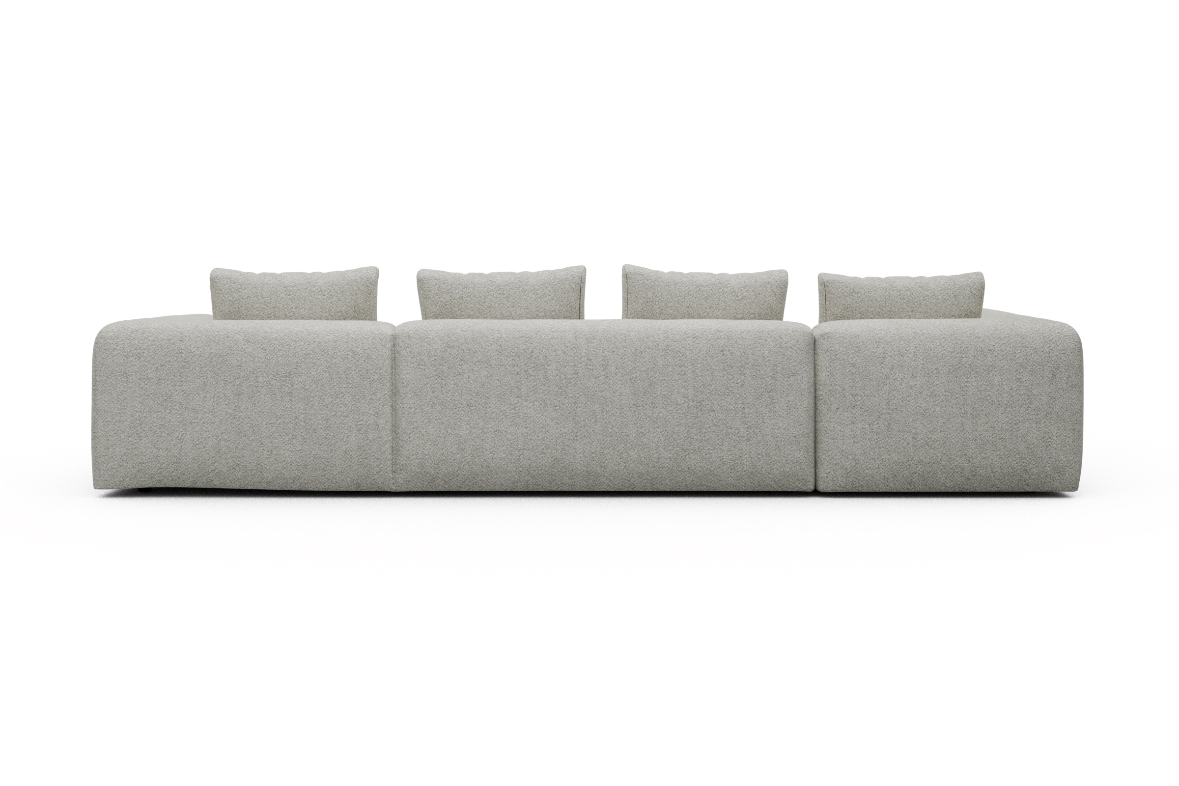 Wohnlandschaft Fred Chaiselongue rechts mit 2-Sitzer und lange Armlehne links Vanora-Warm-Sand