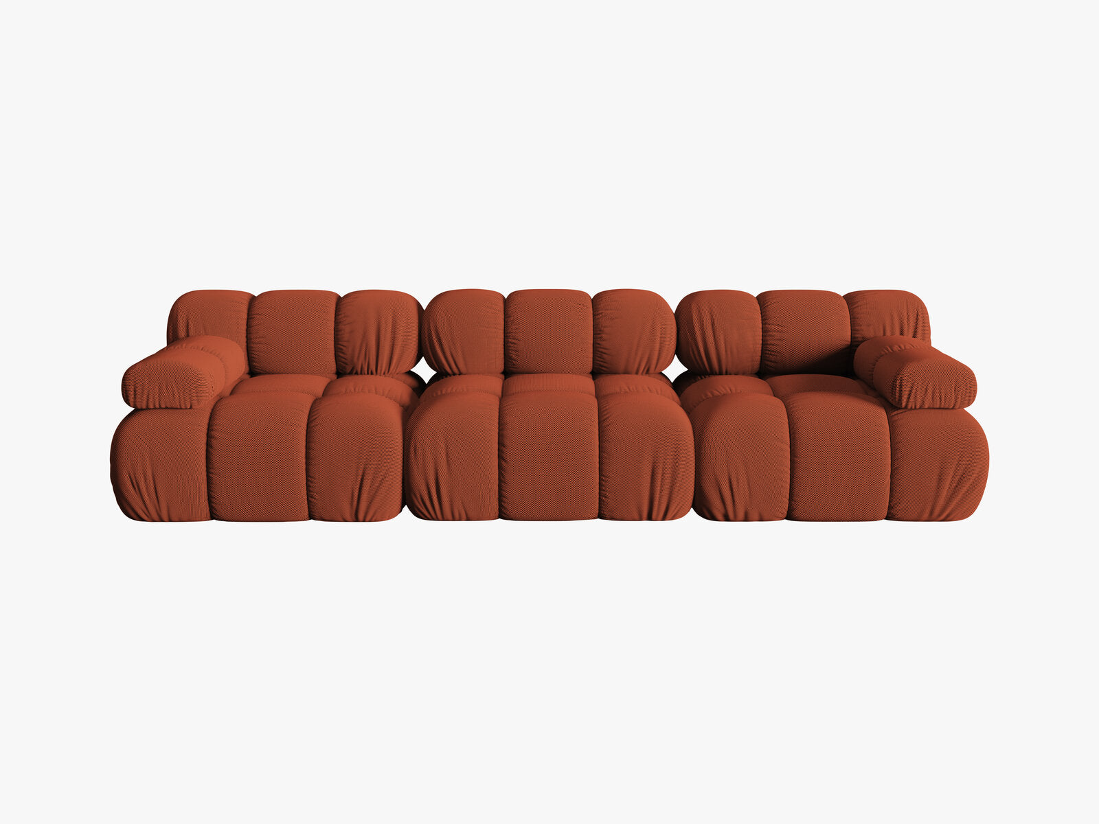 Micadoni Modulares Sofa Bellis 3-Sitzer 3D-Stoff Sonic Ziegel