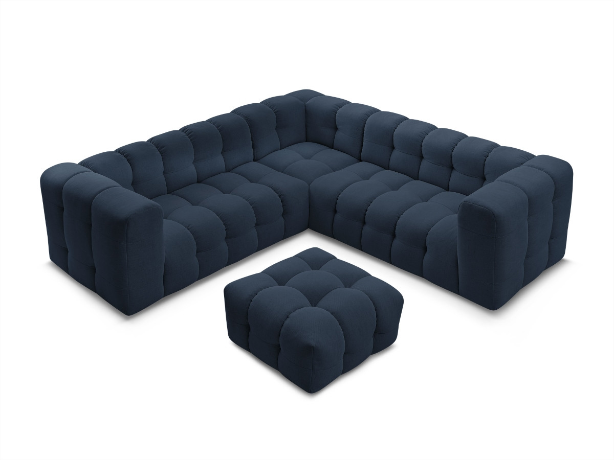 Bobochic Cloud Ecksofa mit Pouf 268 × 110 cm Stoff Dunkelblau