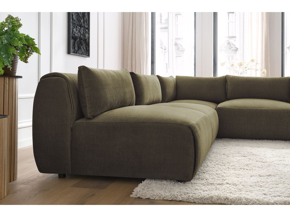 Bobochic Jeanne Ecksofa 299 × 299 cm Samt Grün