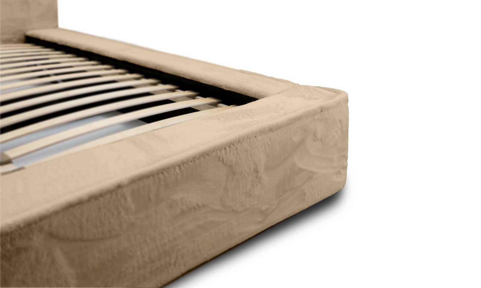 Polsterbett Casto Mikrofaser mit Fell-Optik 180x200 mit Holzrahmen Lapit 33