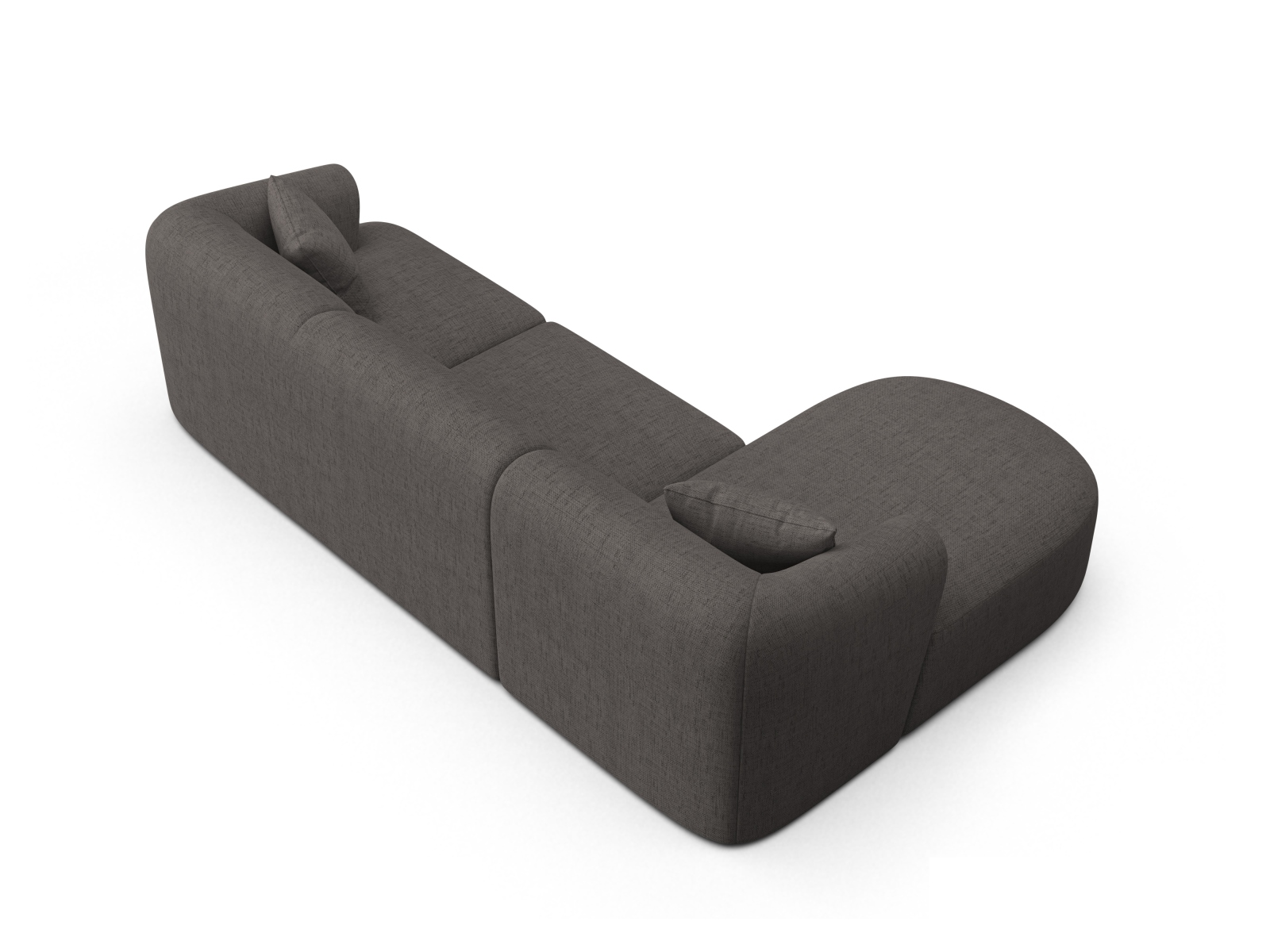 Cosmopolitan Design Ecksofa Campi 4-Sitzer Strukturierter Stoff Moly Grau Links