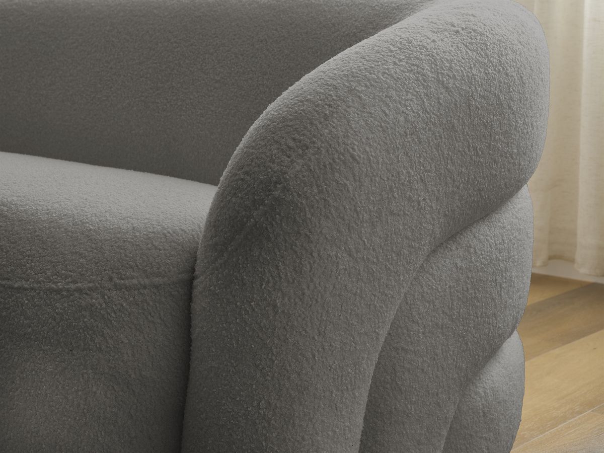 Bobochic Elina Sofa 5-Sitzer Bouclé-Stoff Dunkelgrau