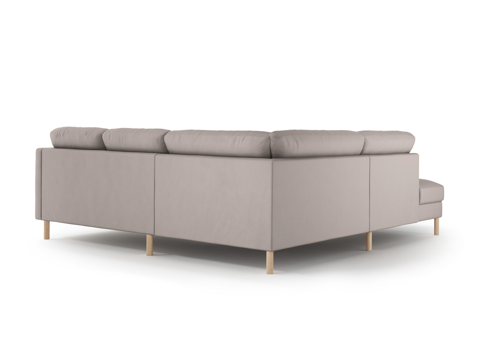 Micadoni Symmetrisches Ecksofa Eden 4-Sitzer Links Samt Warmes Grau