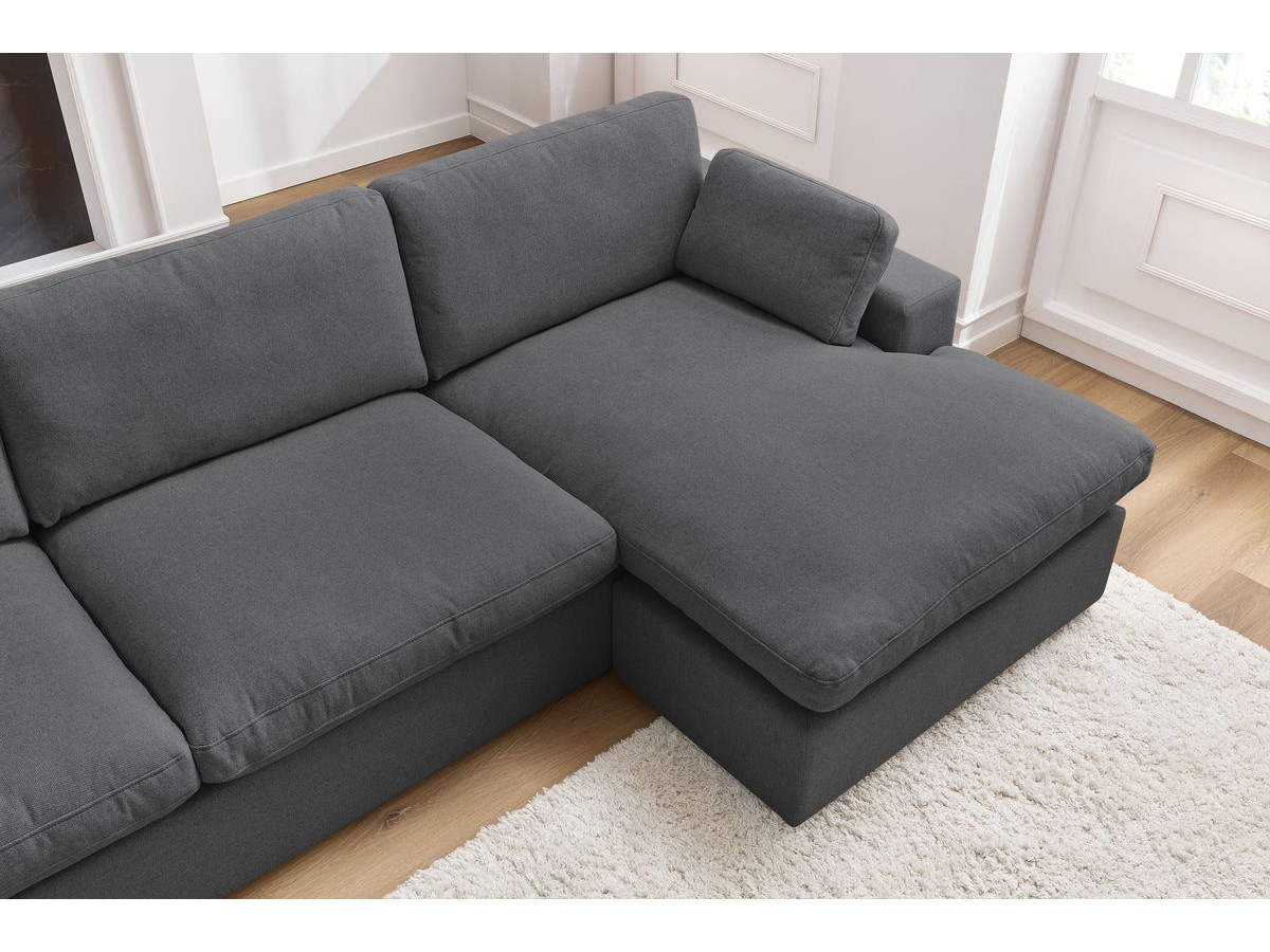 Bobochic Belair Ecksofa 280 × 139 cm Stoff Dunkelgrau