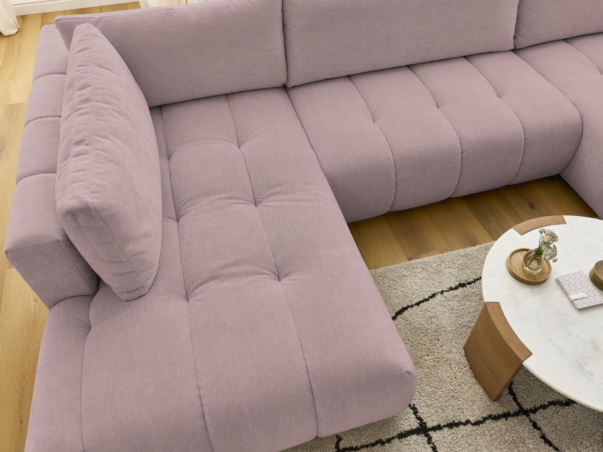 Bobochic Fuji Wohnlandschaft Stoff Rosa Ecke rechts