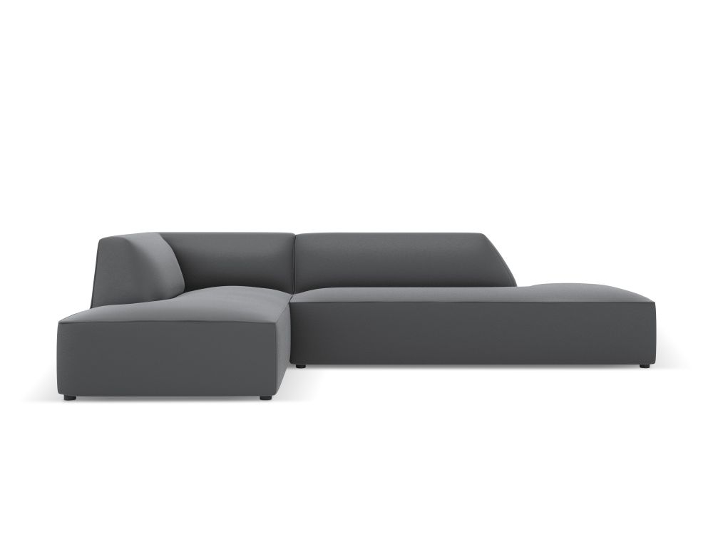 Cosmopolitan Design Ecksofa Siena 4-Sitzer offen Kunstleder Pacifico Dunkelgrau Melange Links