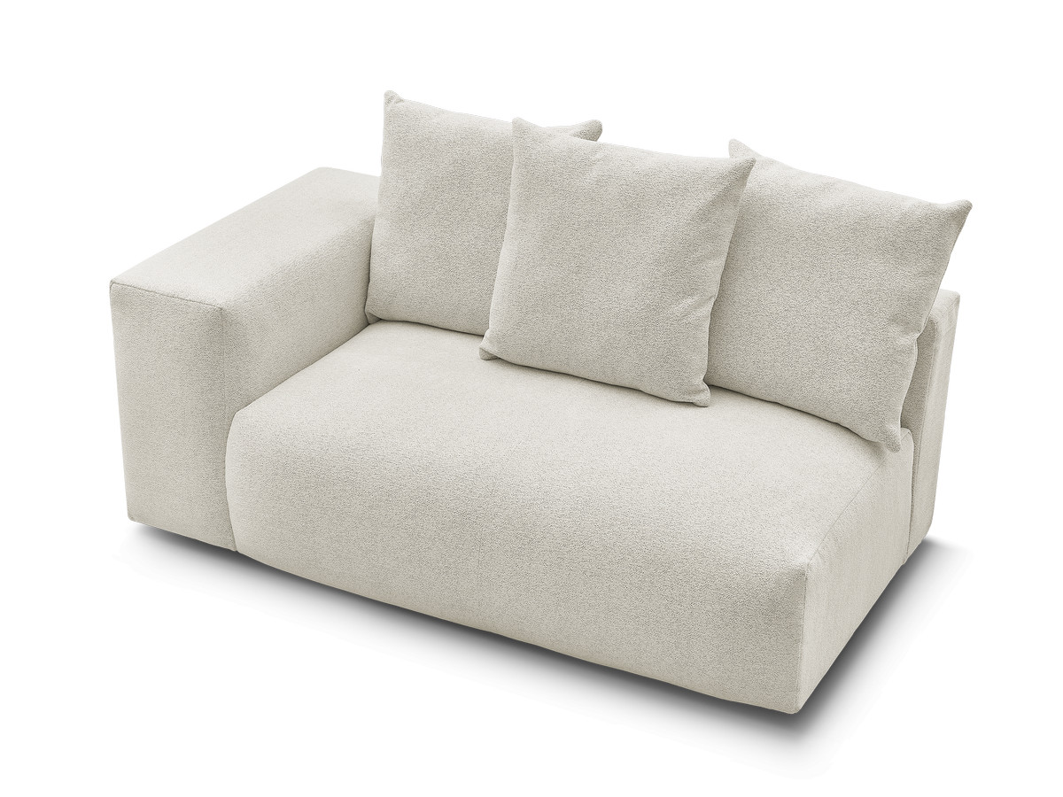 Bobochic Voltaire Sofamodul 2-Sitzer 178 × 100 cm Melange-Stoff Weiß Ecke links