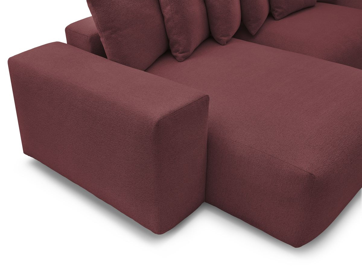 Bobochic Voltaire Wohnlandschaft mit Pouf 420 × 174 cm Melange-Stoff Rot