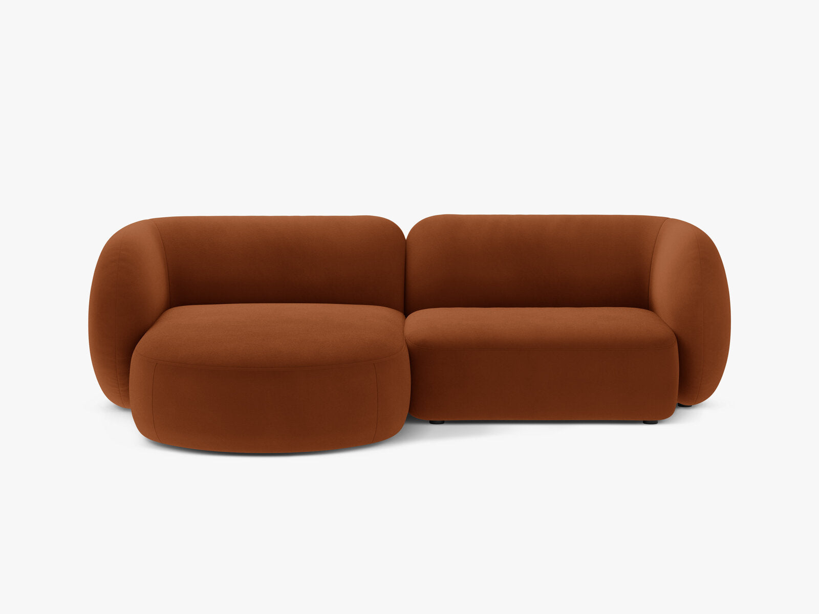 Micadoni Ecksofa Kate 2-Sitzer Links Samt Terrakotta