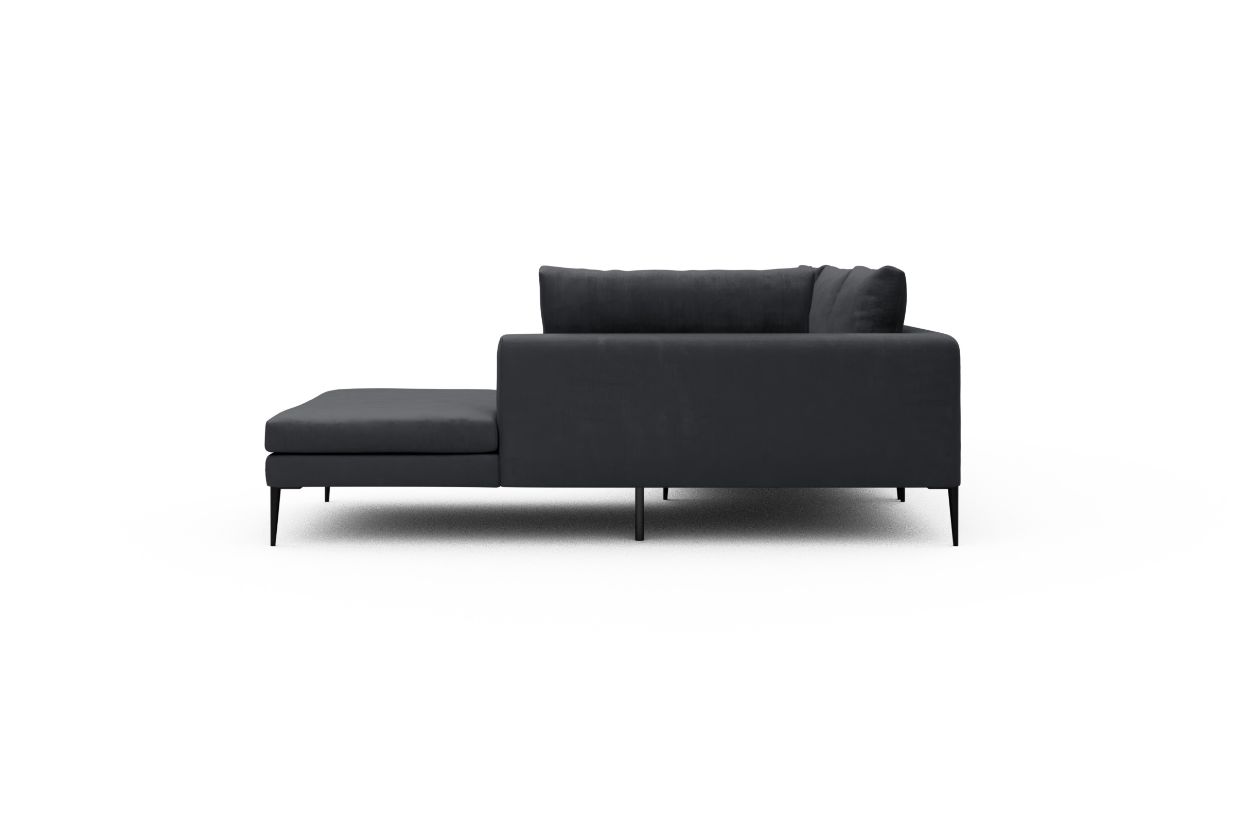 Ecksofa Paul Relax-Ecke links mit 3-Sitzer Cordufine-Slate-Grey