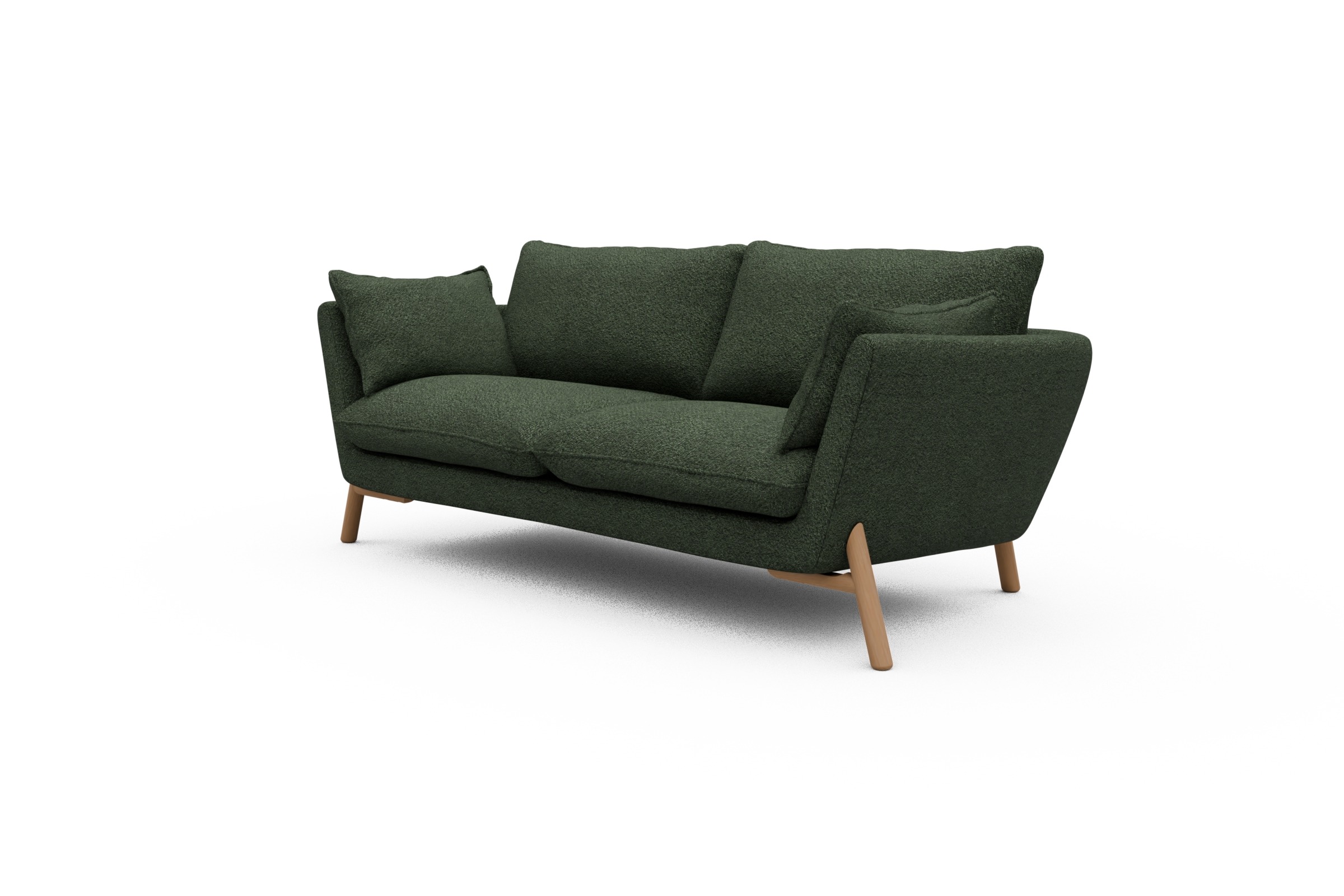 Sofa Emil 2-Sitzer Beinfarbe Eiche Natur Vanora-Deep-Green