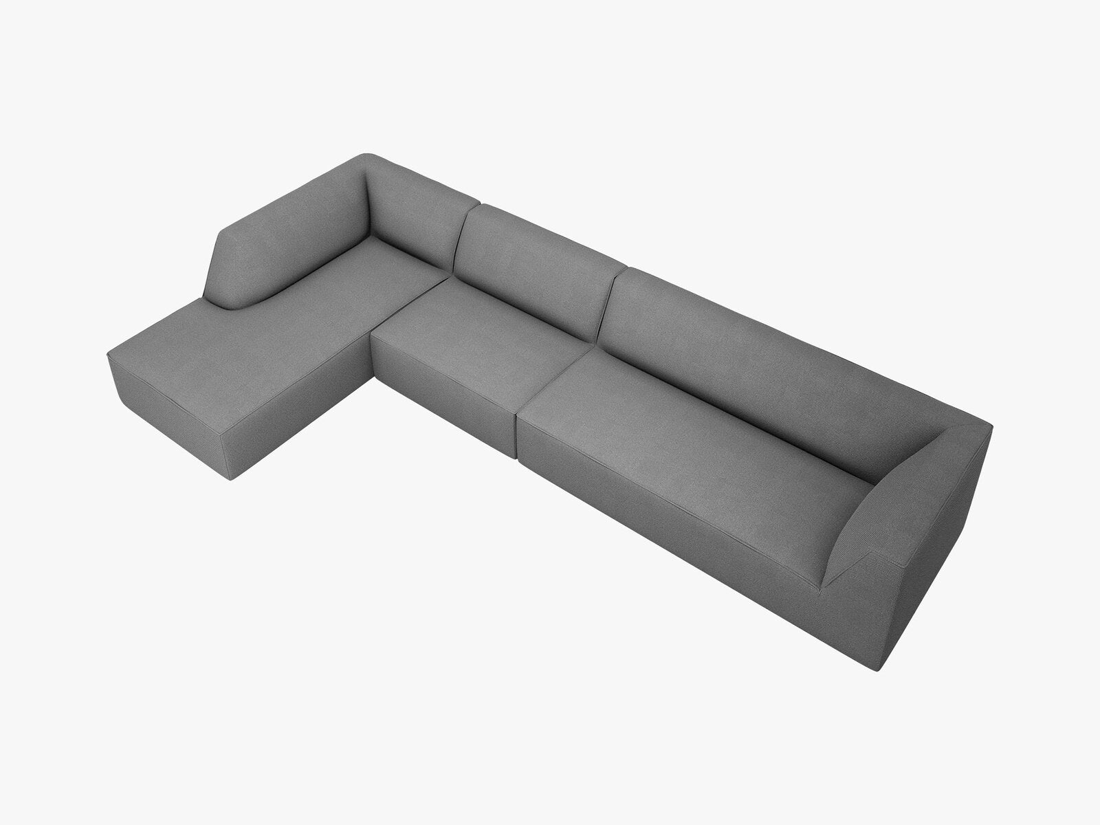 Micadoni Ecksofa Ruby 5-Sitzer Links Strukturierter Stoff Ottawa Grau