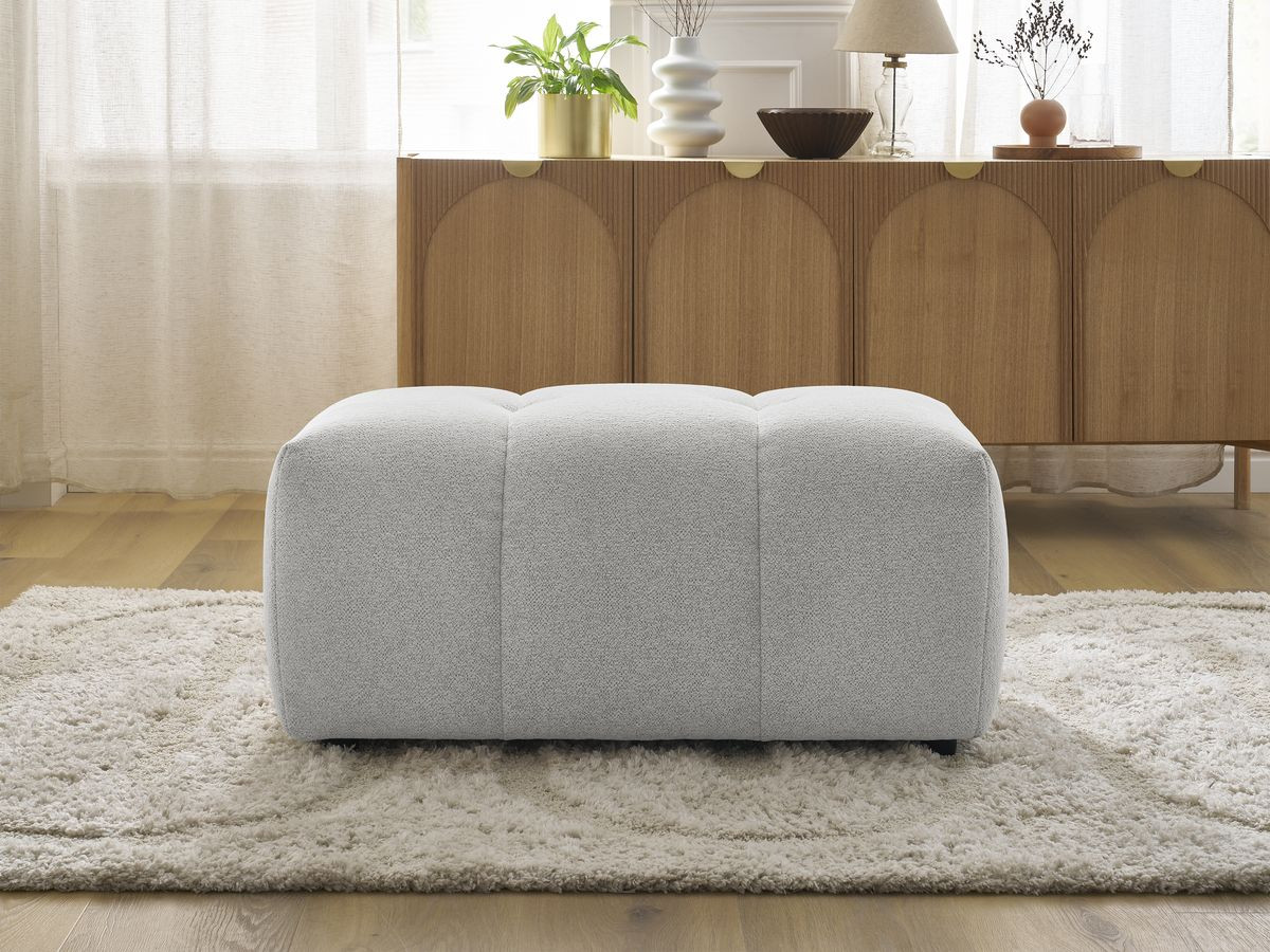 Bobochic Roxelane Pouf Melange-Stoff Hellgrau