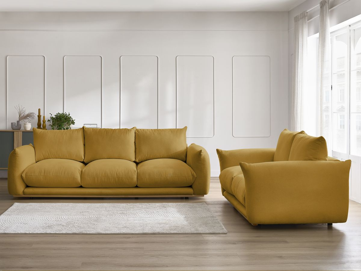 Bobochic Ernest Sofa 5-Sitzer Stoff Gelb