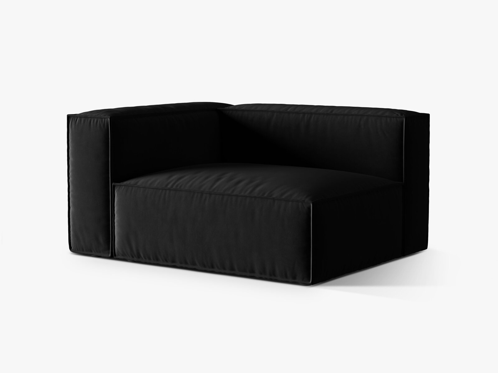 Micadoni Eckmodul Nuria 2-Sitzer Links Samt Schwarz