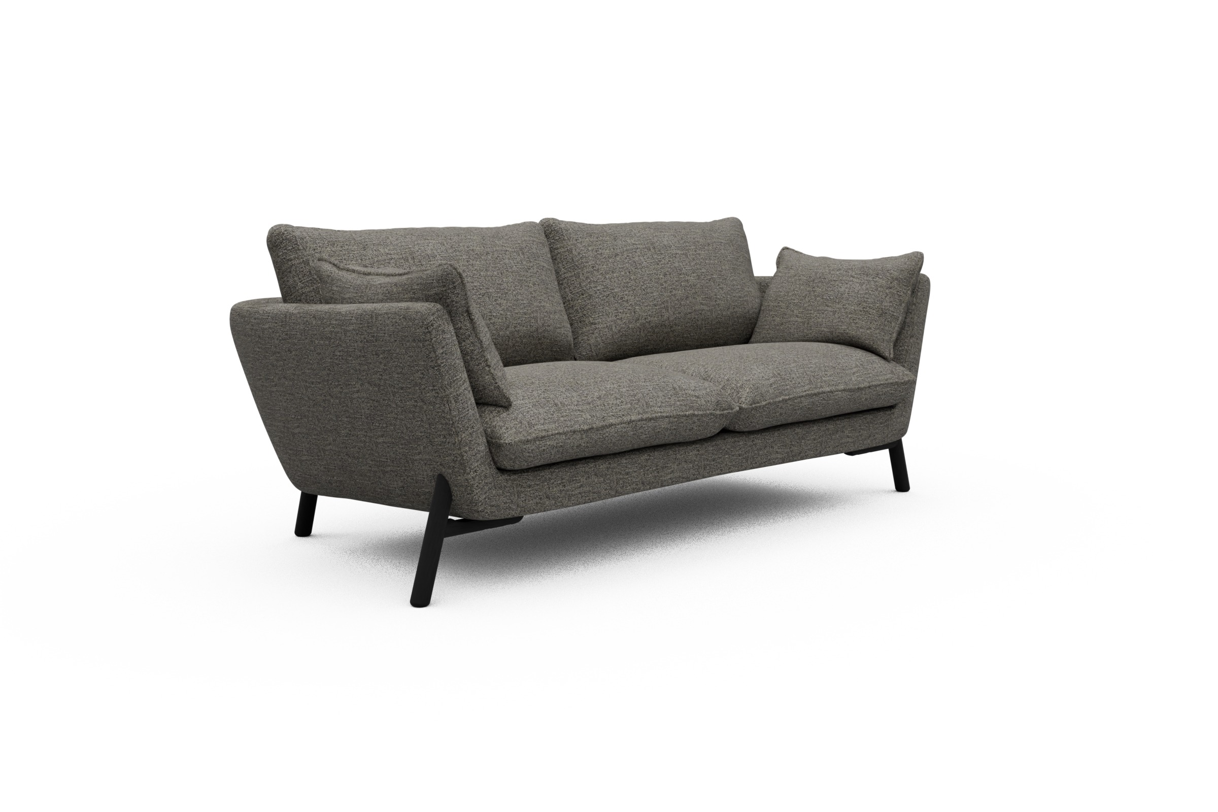 Sofa Emil 2-Sitzer Beinfarbe Eiche Schwarz Carreno-Sepie-Brown