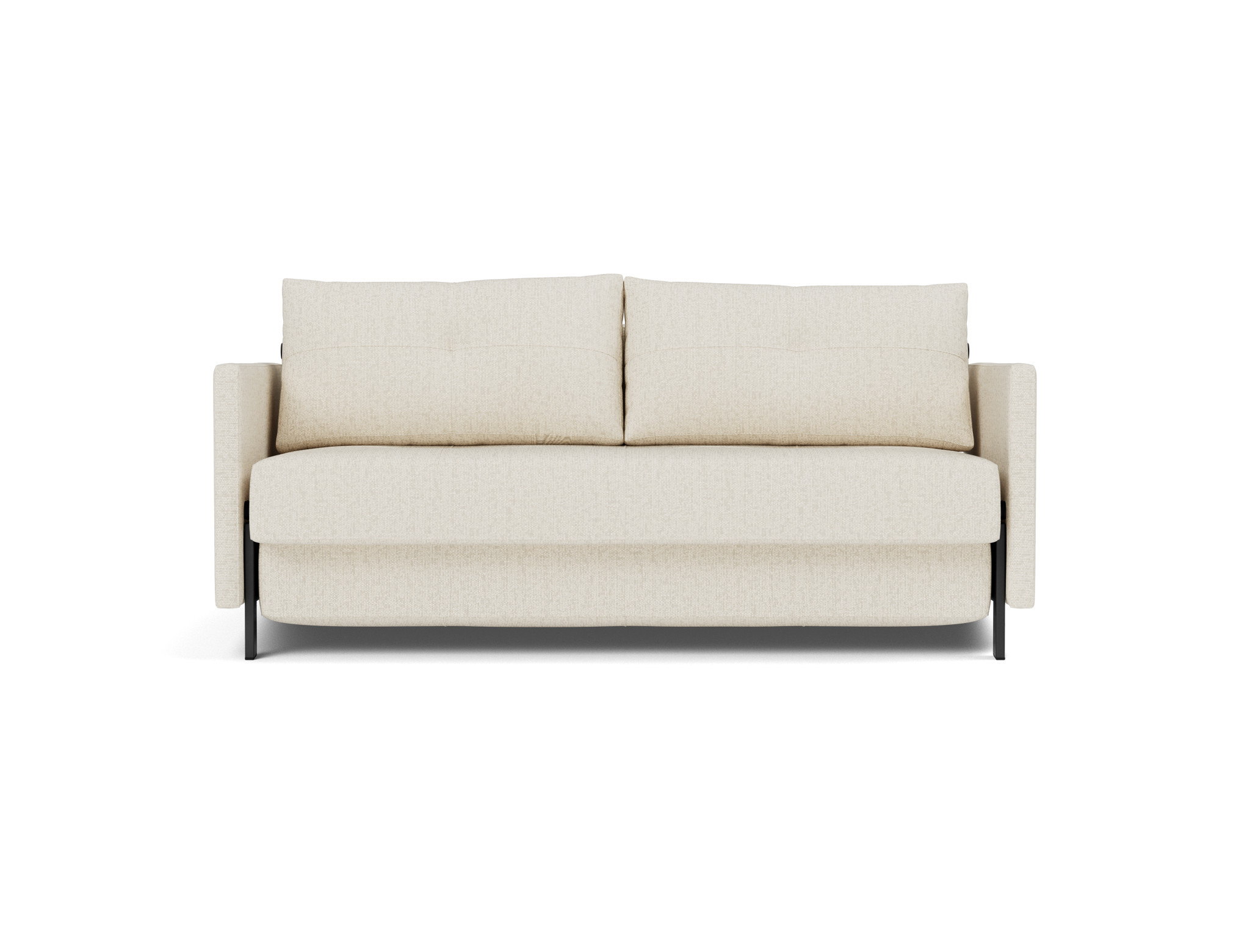 Schlafsofa Cubed mit Armlehnen 160 Boucle Skandi 531-Off-White