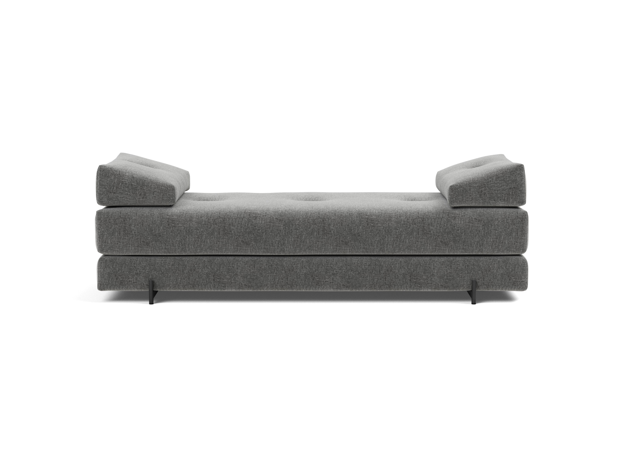Tagesbett Sigmund Strukturierter Stoff Twist 563-Charcoal Beine Indu schwarz