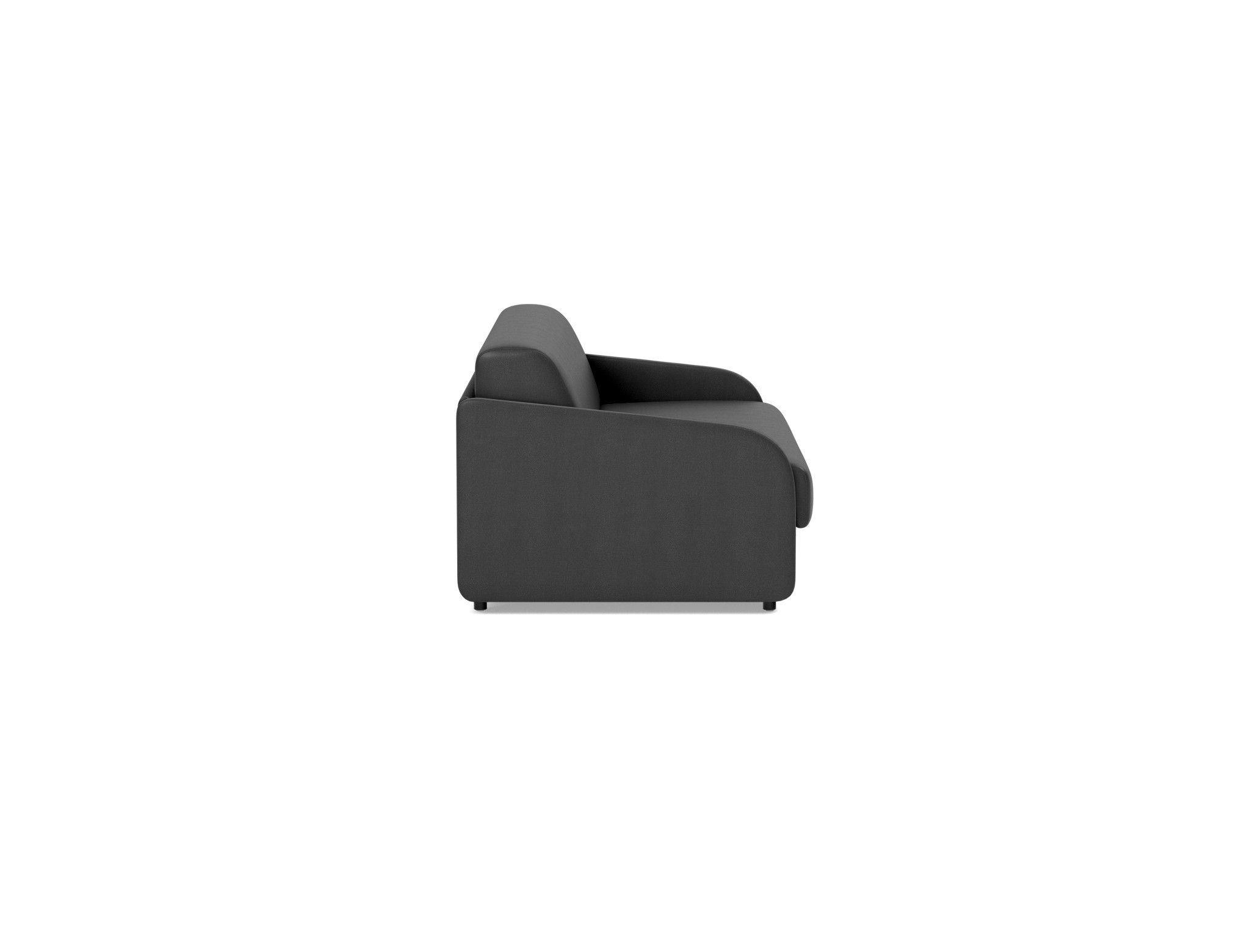 Schlafsofa Eivor mit Taschenfederkernmatratze 140 Lederoptik Faunal 550-Black