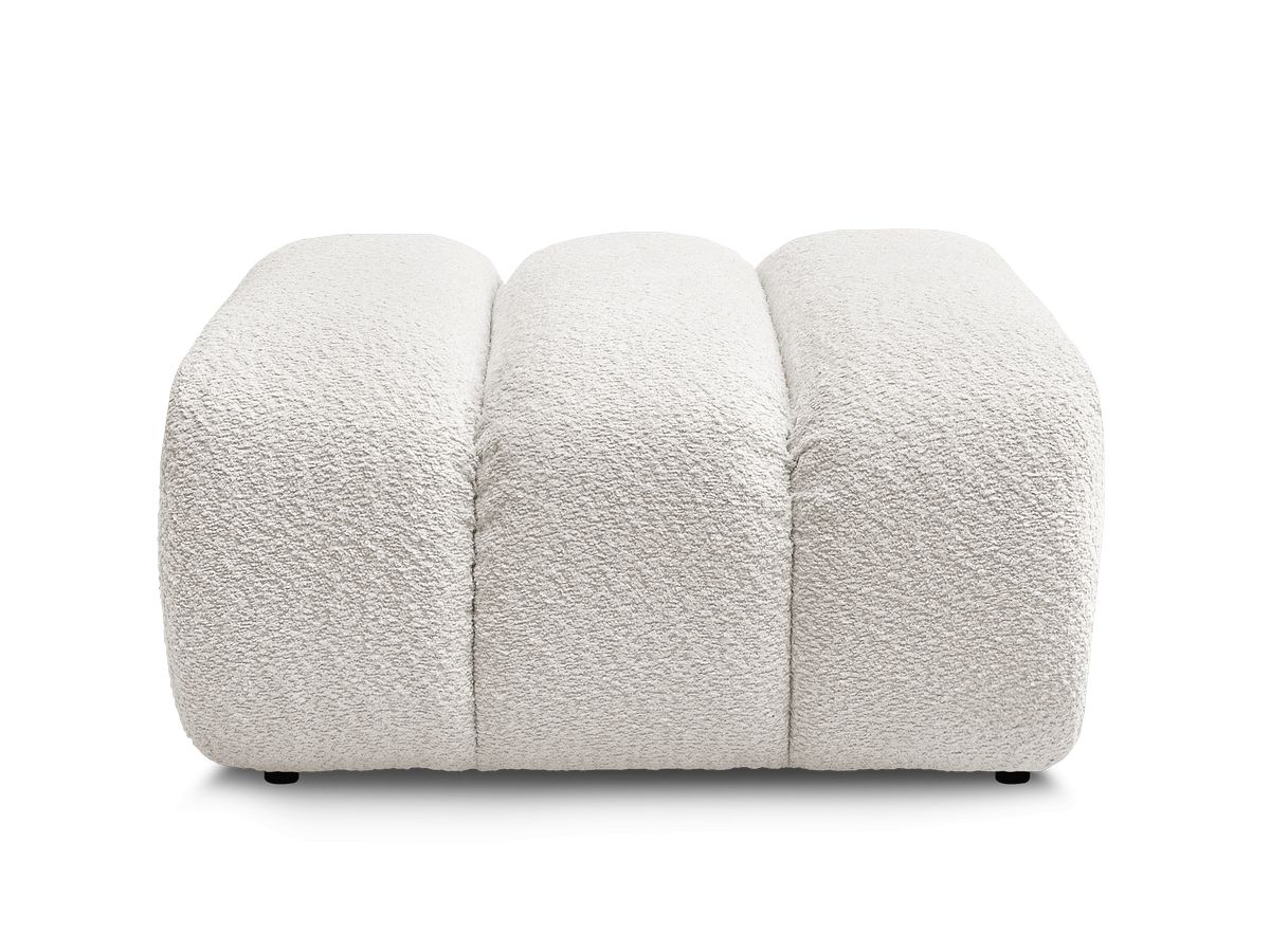 Bobochic Talia Pouf Bouclé-Stoff Weiß