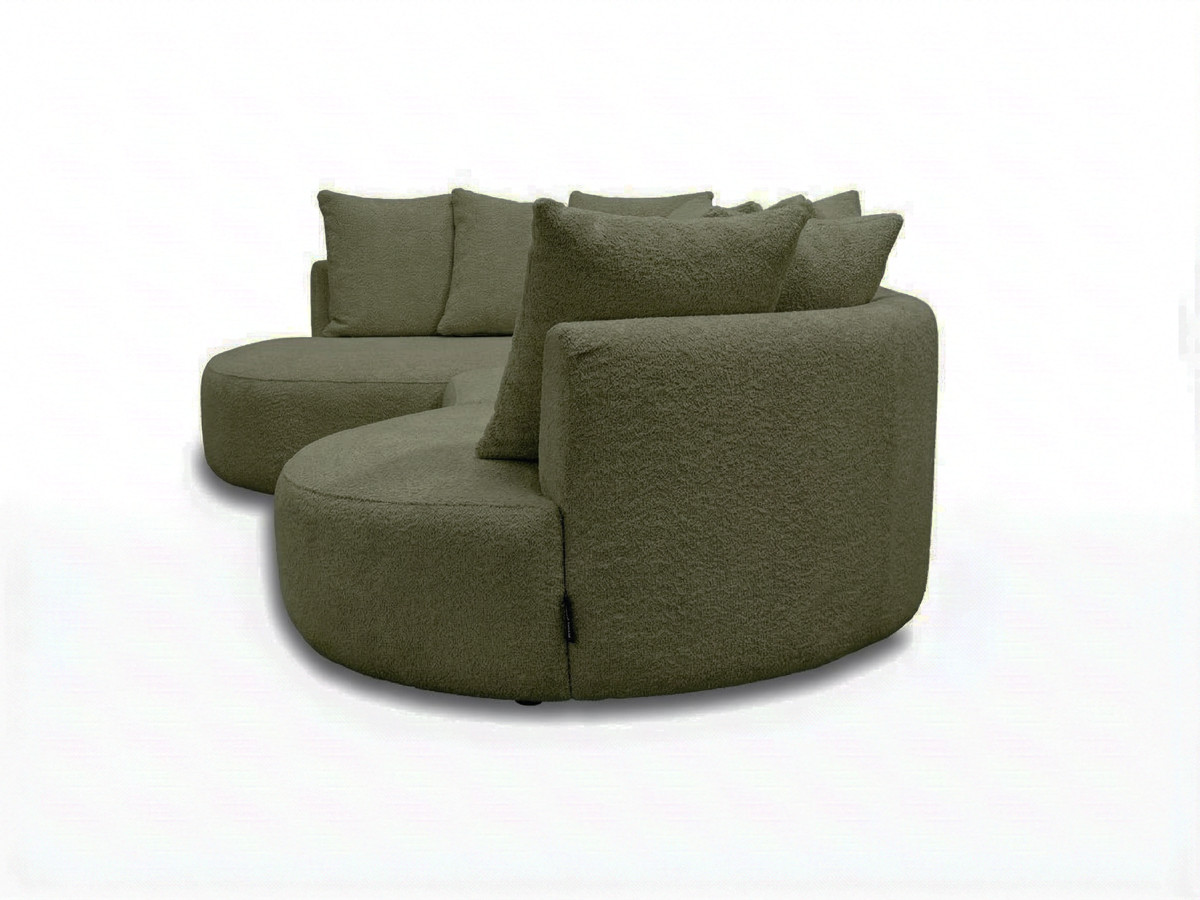 Bobochic Calypso Ecksofa Bouclé-Stoff Grün Ecke links