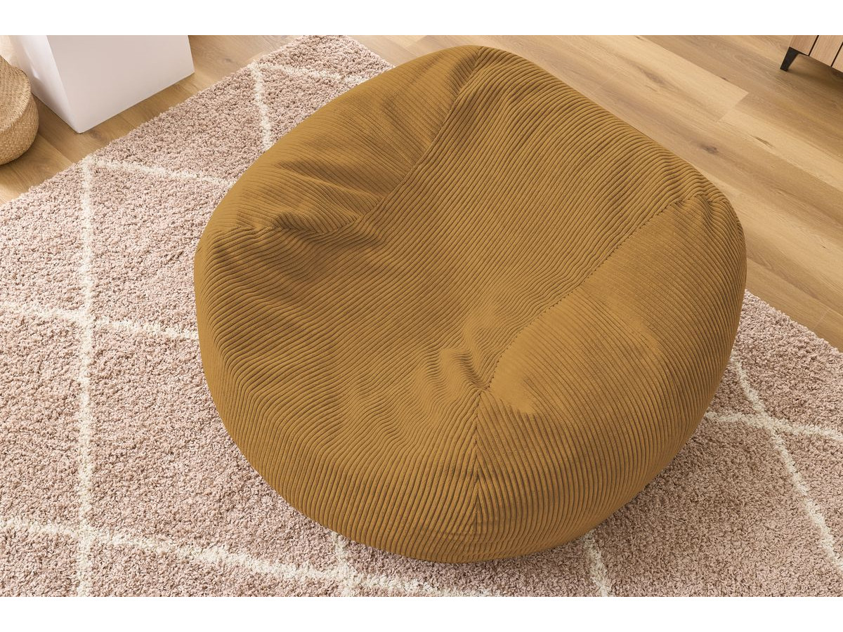 Bobochic Voltaire Pouf 120 × 70 cm Cordsamt Gelb