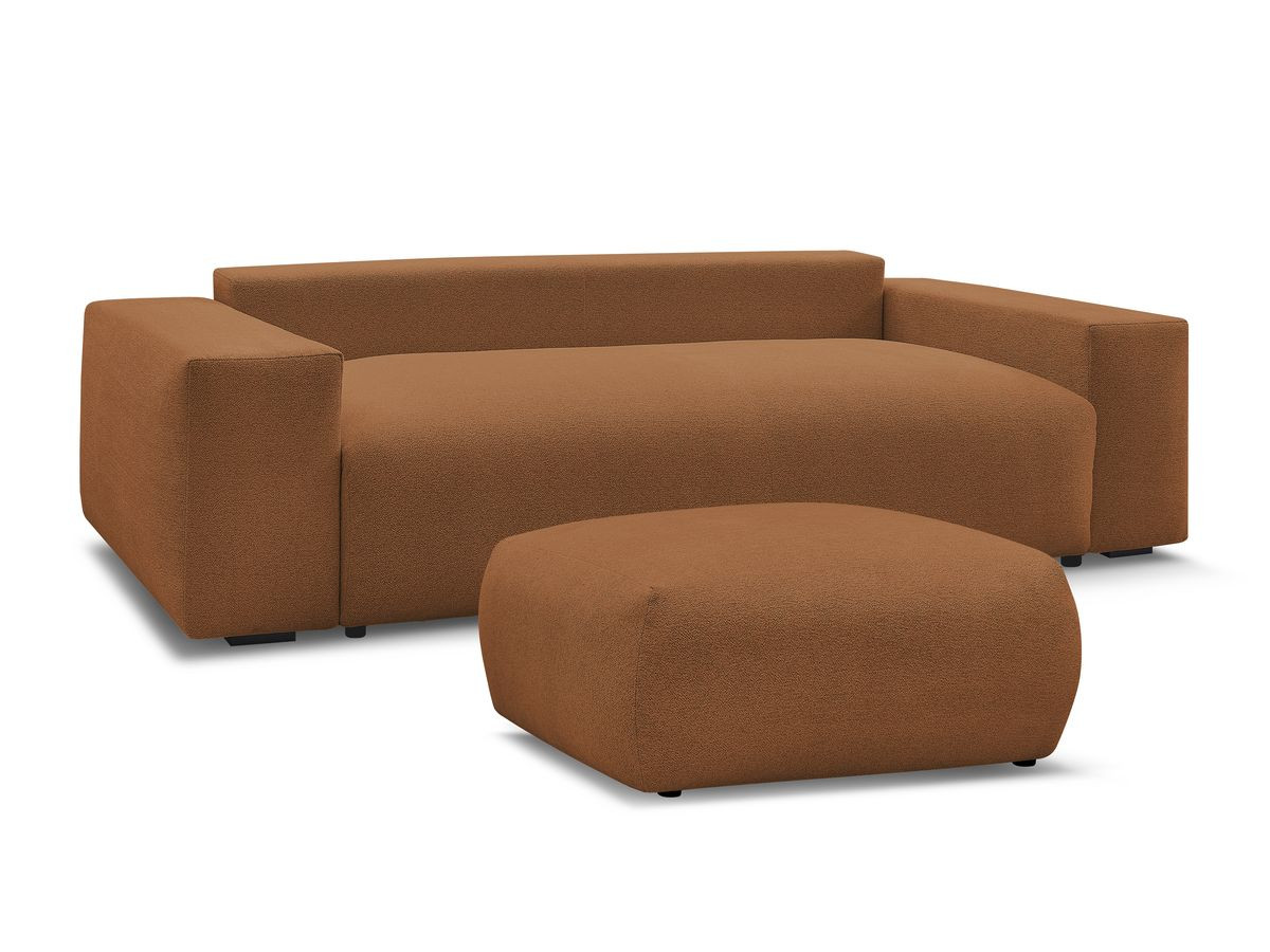 Bobochic Voltaire Sofa 4-Sitzer mit Pouf 280 × 124 cm Melange-Stoff Orange
