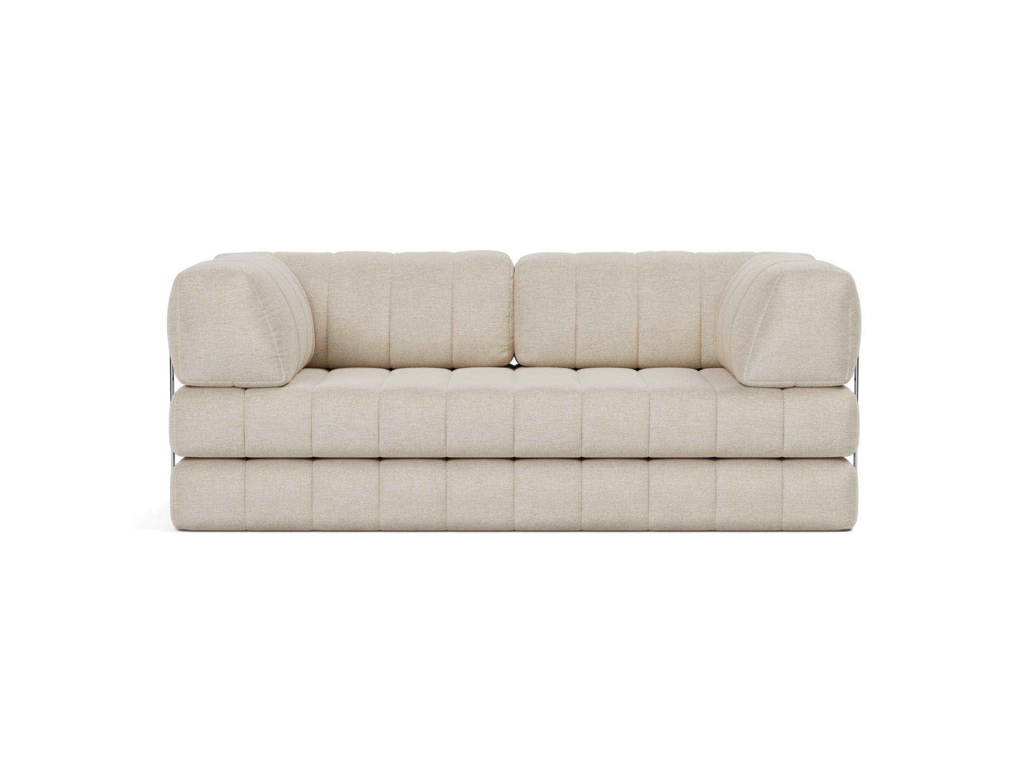 Schlafsofa CozyPad mit Armlehnen Flachgewebe Phobos 586-Latte