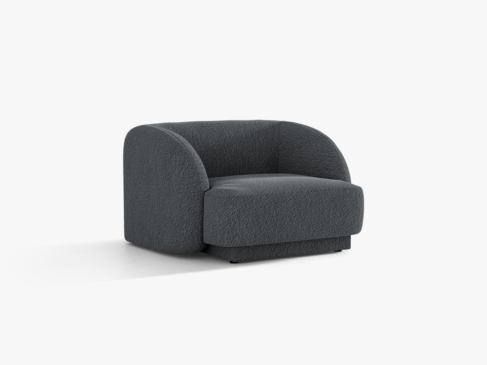Micadoni Sessel Miley 1-Sitzer Boucle Baloo Dunkelgrau