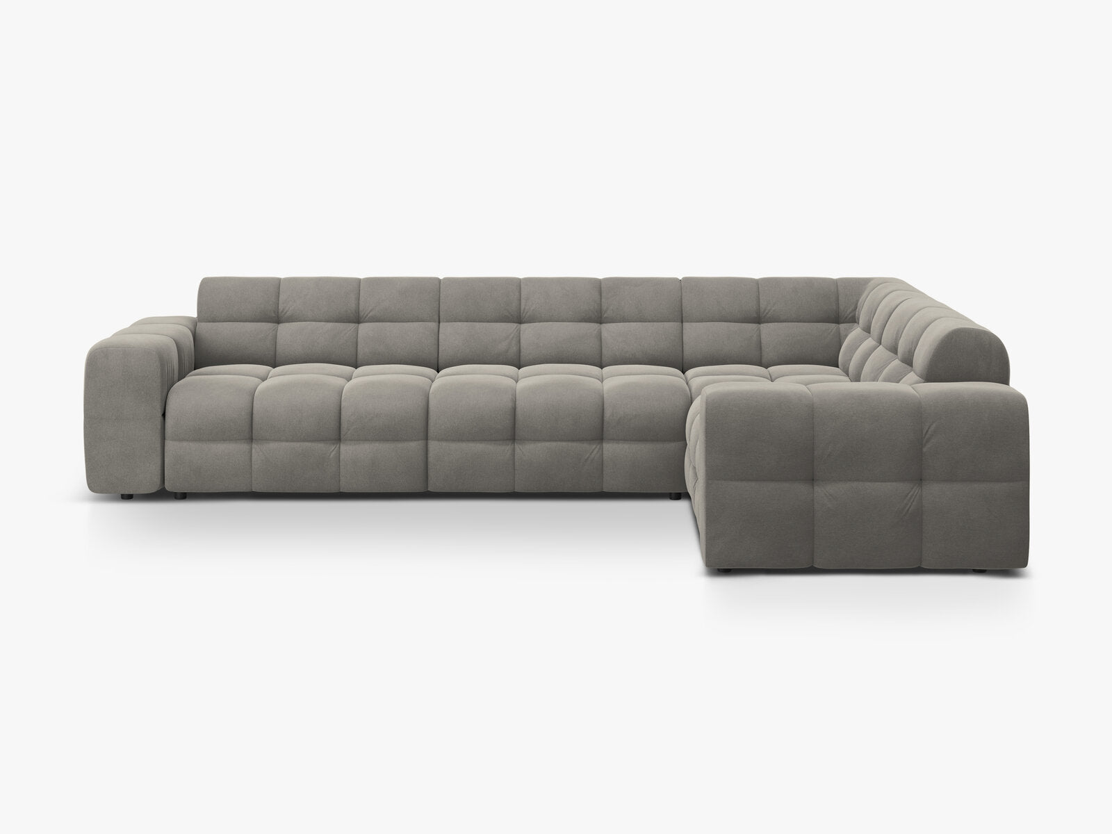 Micadoni Ecksofa Kendal 6-Sitzer Rechts Samt Magic Velvet Dunkelgrau