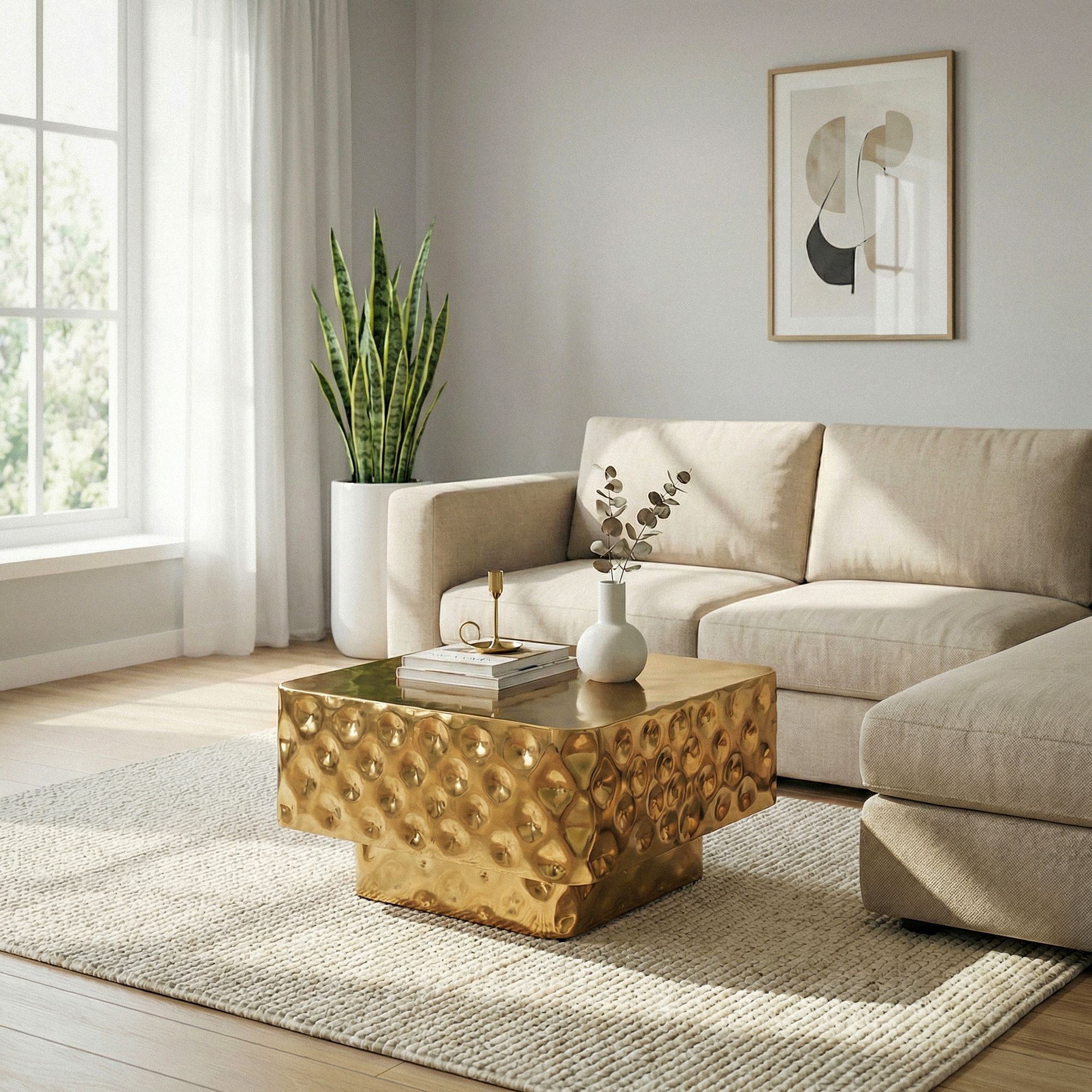 Couchtisch Lister Aluminium Gold 60 × 60 × 38 cm