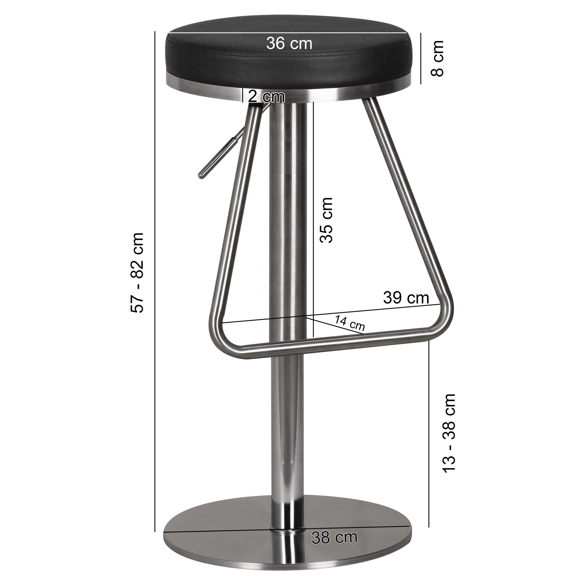 Barhocker Vigra Metall Schwarz Ø 39 × H 79 cm