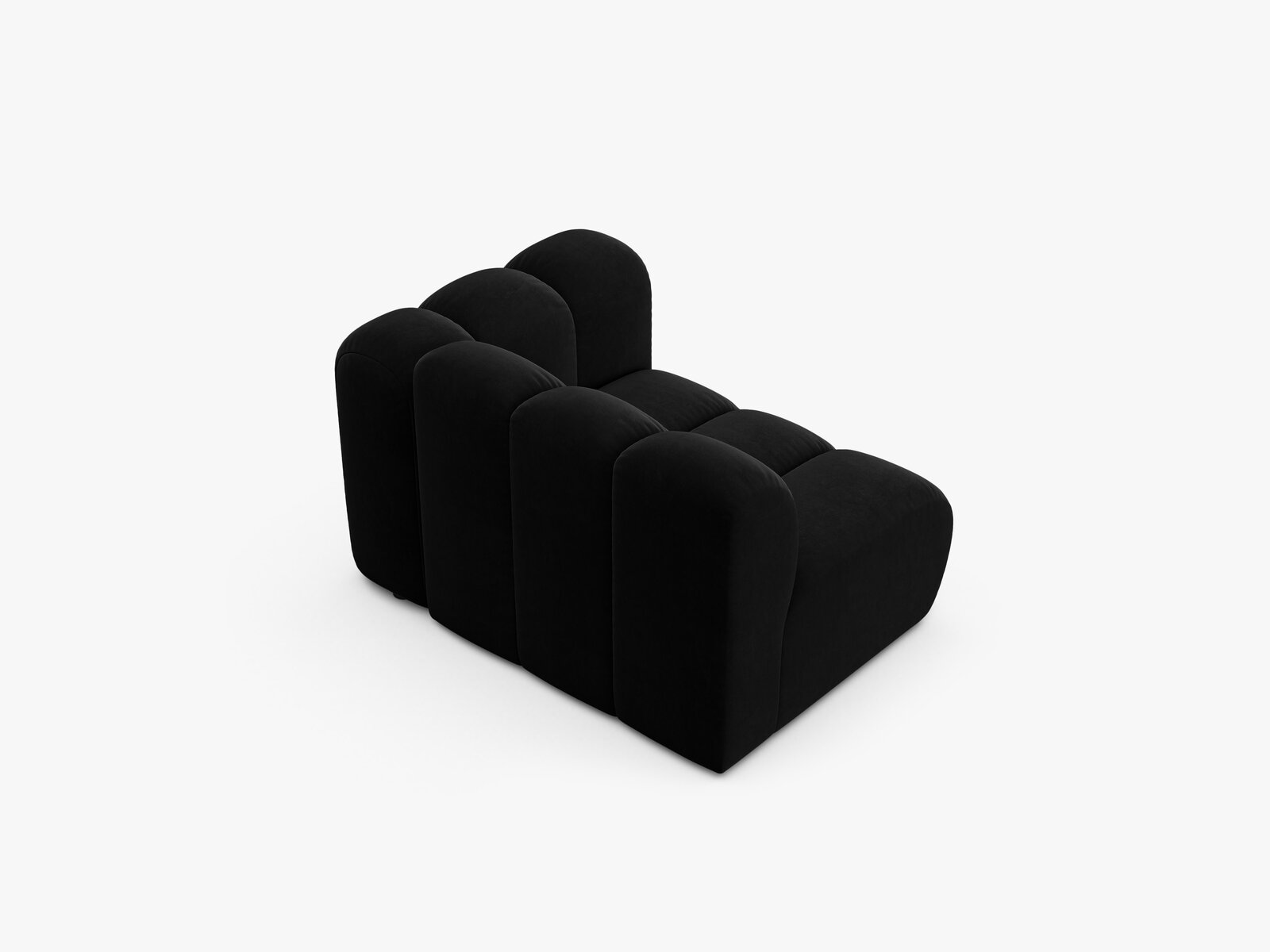 Micadoni Modul Lupine 1-Sitzer Rechts Samt Salvador Schwarz