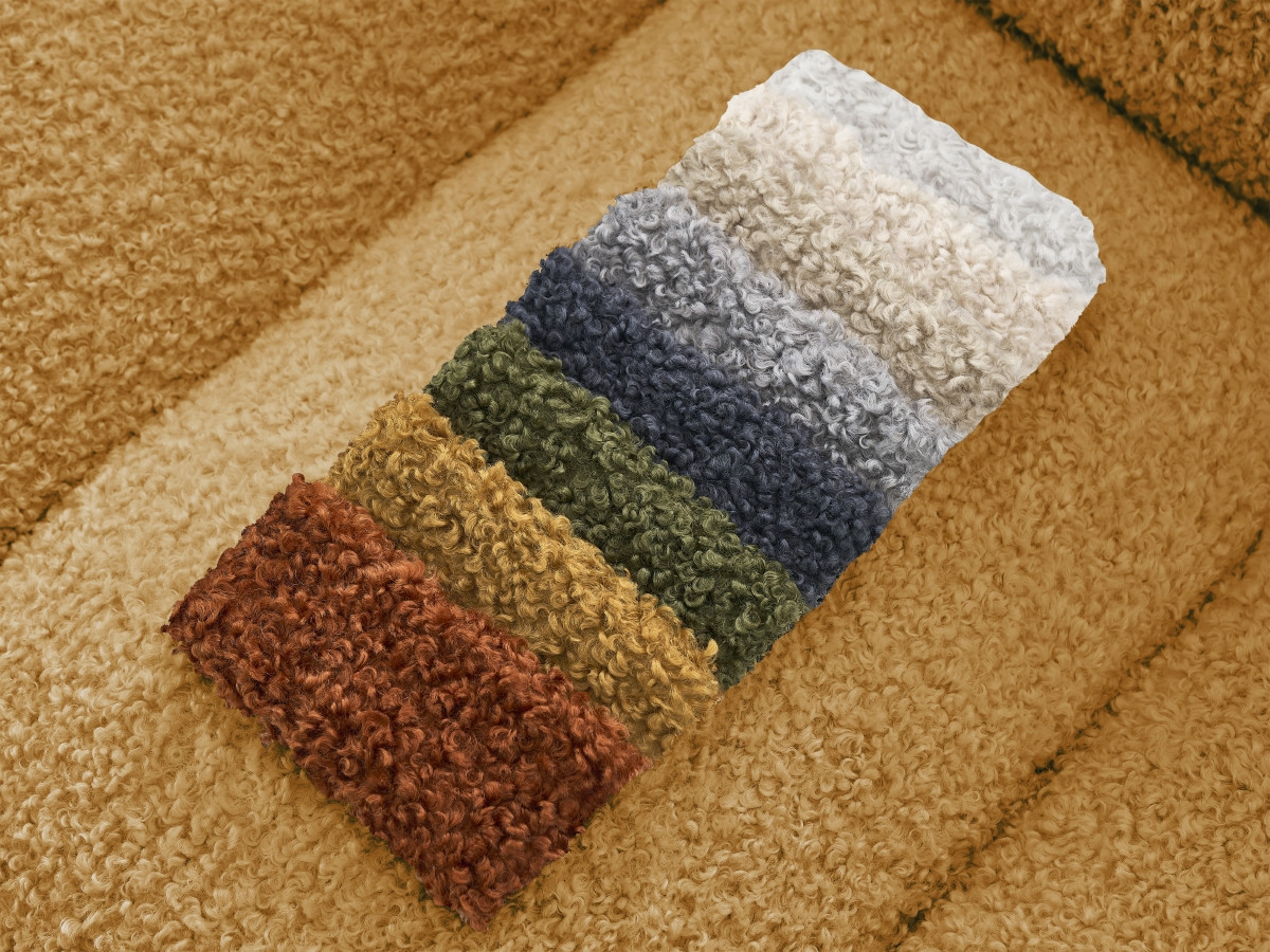 Bobochic Hippolyte Sofa 3-Sitzer Bouclé-Stoff Gelb