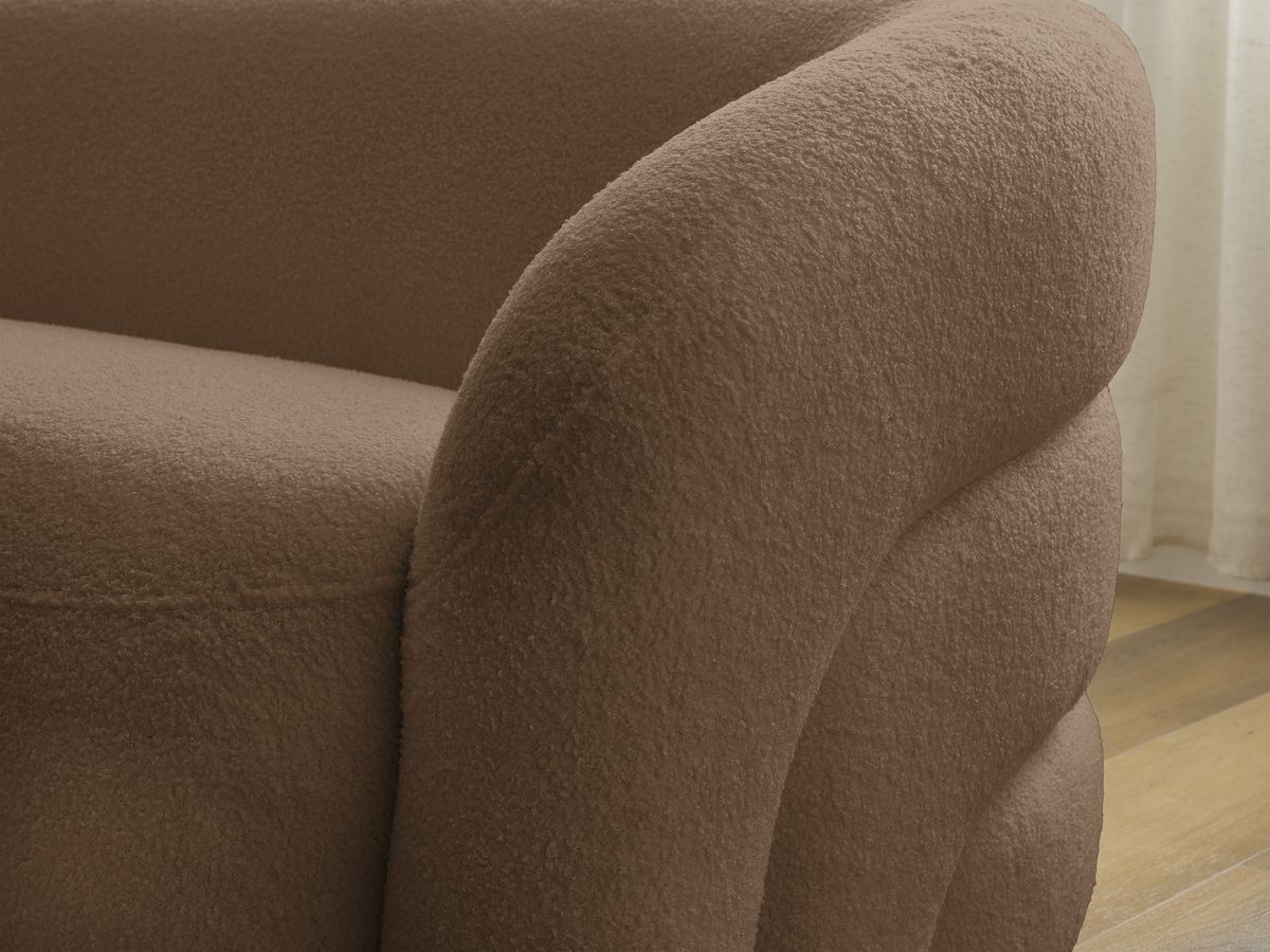 Bobochic Elina Sofa 5-Sitzer Bouclé-Stoff Braun
