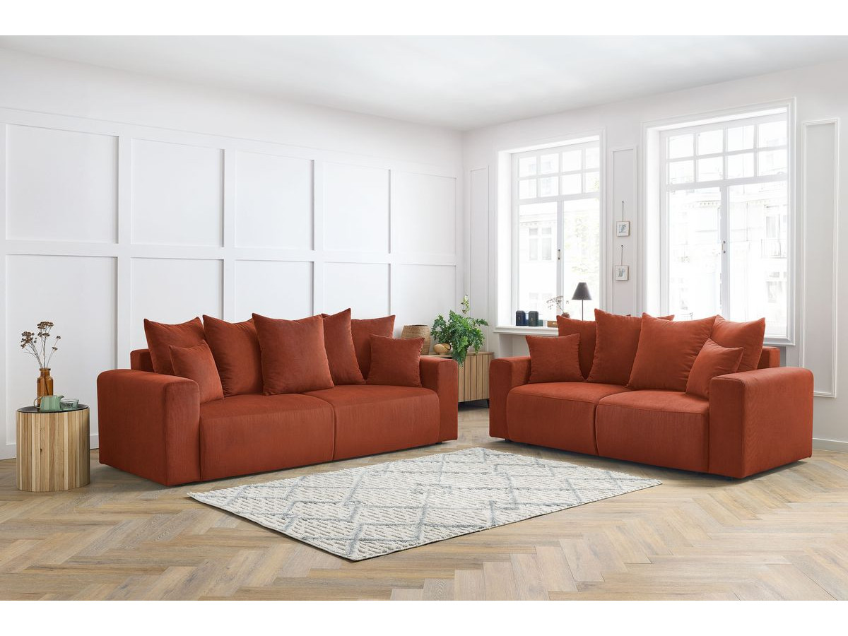 Bobochic Envy Sofa 5-Sitzer Cordsamt Orange