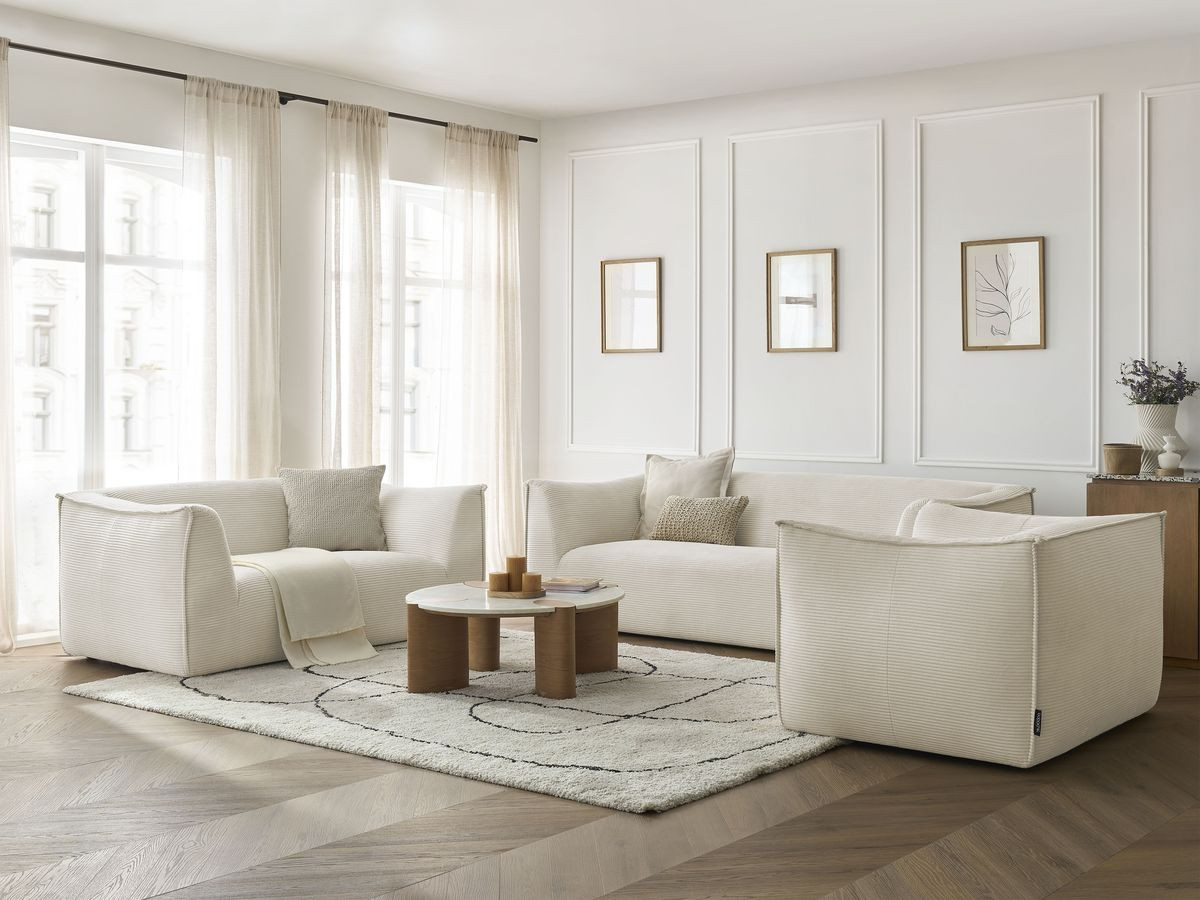 Bobochic Giorgia Sofa 5-Sitzer 534 × 100 cm Cordsamt Beige