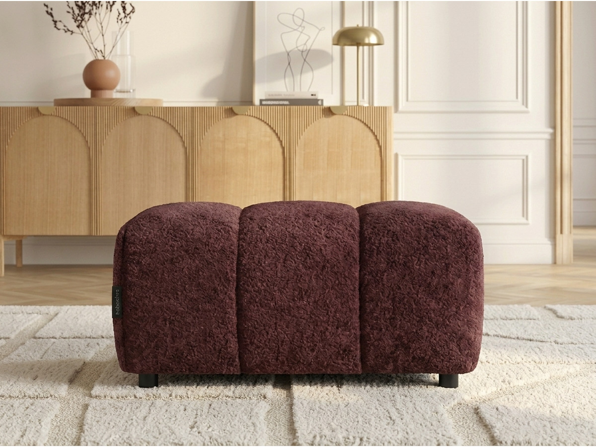 Bobochic Roxelane Pouf Bouclé-Stoff Rot