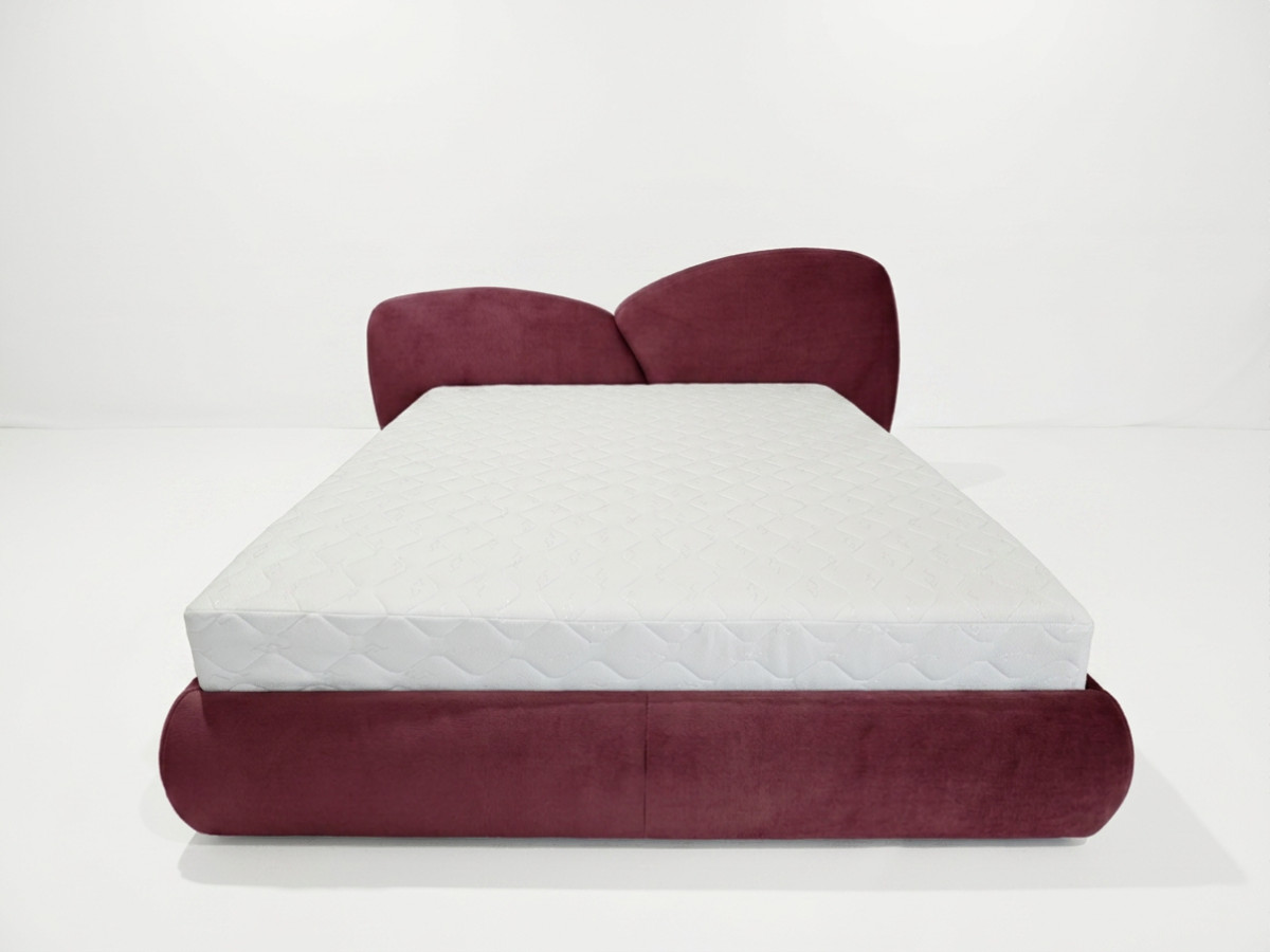 Bobochic Danae Polsterbett Samt Rot, Liegefläche 140 × 190 cm