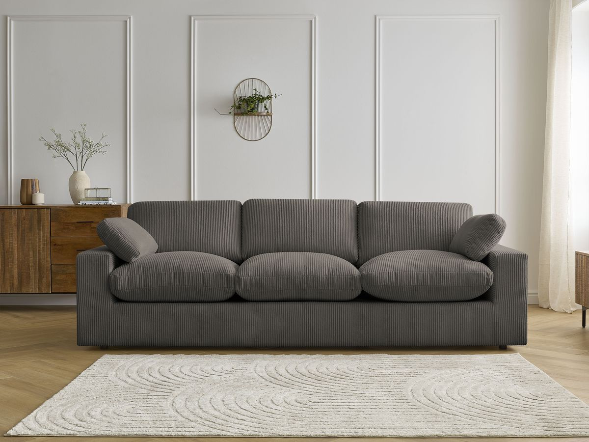 Bobochic Belair Sofa 3-Sitzer 250 × 93 cm Cordsamt Taupe